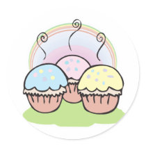 three cute little cupcakes stickers by cupcakewear three cute little cupcakes stickers