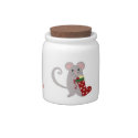 Three Cute Mice with Christmas Stockings Candy Jars