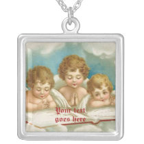 Three cute praying angels necklace necklaces