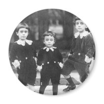 Three Cute Young Boys Vintage Photo Refrigerator Magnet