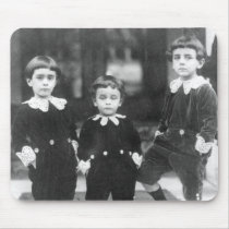 Three Cute Young Boys Vintage Photo Mousepad