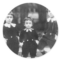 Three Cute Young Boys Vintage Photo Sticker