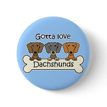 Three Dachshunds buttons by dogcartoons Three Dachshunds buttons