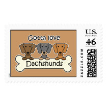 Three Dachshunds Postage Stamp