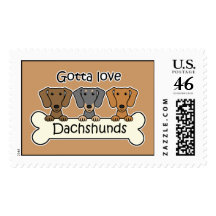 Three Dachshunds Postage Stamp