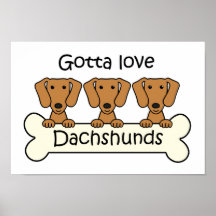 Three Dachshunds Print