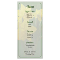 Three Daffodils Standing Guard Wedding Menu Full Color Rack Card
