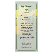 Three Daffodils Standing Guard Wedding Program Custom Rack Card