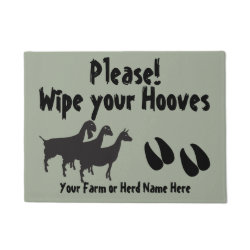 Three Dairy Goats Wipe your Hooves CHOOSE COLOR Doormat