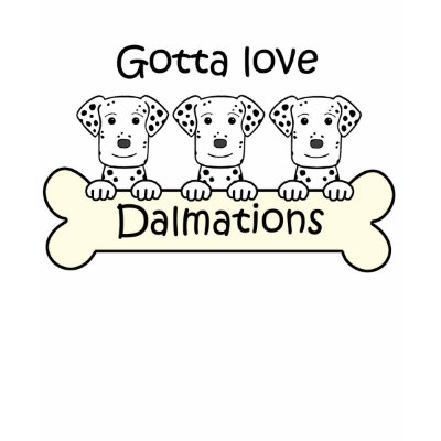 Three Dalmations Tee Shirt by dogcartoons