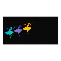 Three Dancers on Black Custom Photo Card