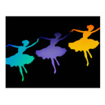 Three Dancers on Black Post Card