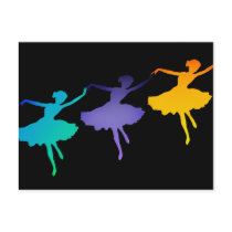 Three Dancers on Black Post Card