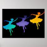 Three Dancers on Black Print