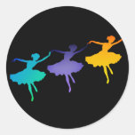Three Dancers Round Stickers