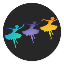 Three Dancers Round Stickers