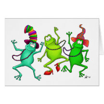 Three Dancing Frogs Card