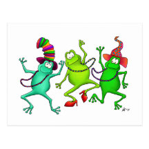 Three Dancing Frogs Post Cards