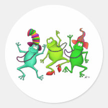 Three Dancing Frogs Sticker