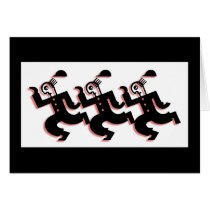 Three Dancing Men With Hats Cards