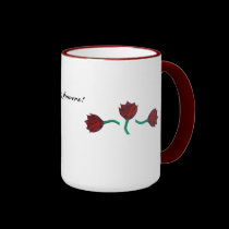 Three dark red flowers Mug mugs