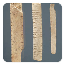 Three decorated bones square stickers