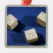 Three dice, from the acropolis at Osteria Christmas Ornaments