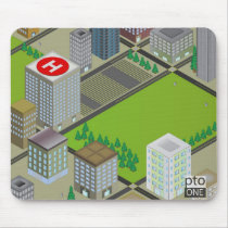 Three Dimensional City Scene mousepads by ptoone Three Dimensional City Scene mousepads