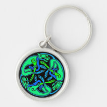 Three Dogs Celtic Knot Key Chain