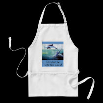 three dolphins image apron