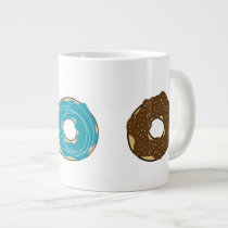 Three donuts on a Mug mugs