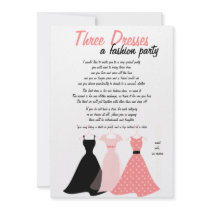 Three Dresses invitations