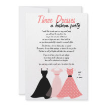 Three Dresses invitations