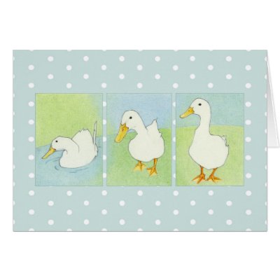 Three Ducks Dots Card by floatinglemons