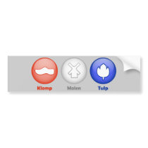 Three Dutch Icons bumper stickers