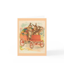 Three Easter Bunnies With Eggs cards