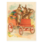 Three Easter Bunnies With Eggs postcards