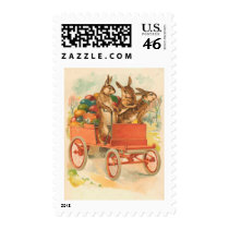 Three Easter Bunnies With Eggs Postage Stamps