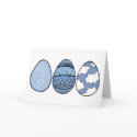 Three Easter Eggs Blue cards