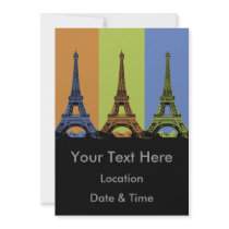 Three Eiffel Towers in Paris Personalized Announcements
