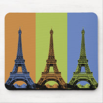 Three Eiffel Towers in Paris Mouse Pads