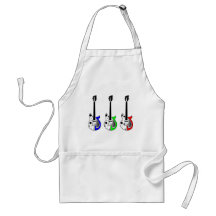 Three Electric Guitars - Neon Pop Art Apron