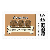 Three Englis Cocker Spaniels Postage Stamp