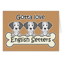 Three English Setters cards by dogcartoons Three English Setters cards