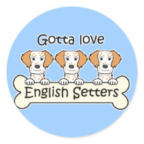 Three English Setters stickers by dogcartoons Three English Setters stickers