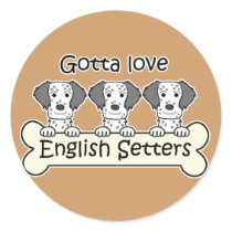 Three English Setters stickers by dogcartoons Three English Setters stickers