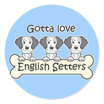 Three English Setters stickers by dogcartoons Three English Setters stickers