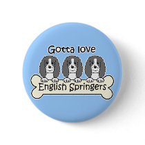 Three English Springer Spaniels buttons by dogcartoons Three English Springer Spaniels buttons