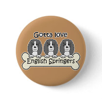 Three English Springer Spaniels buttons by dogcartoons Three English Springer Spaniels buttons