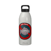 Three eyed fish G.E. free sign Reusable Water Bottle